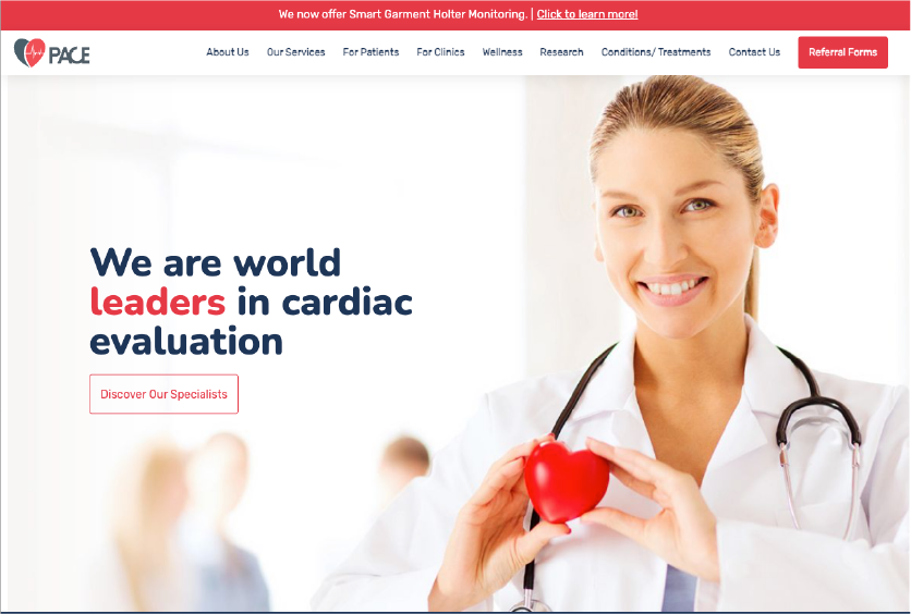 PACE Cardiology digital transformation and healthcare website redesign cover